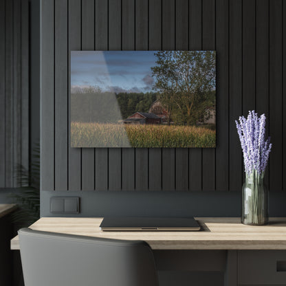 U R There Photography West Oregon Road Hidden Red II Rustic Farmhouse Acrylic Wall Print