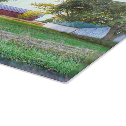 U R There Photography Wilcox Road Reds Rustic Farmhouse Tempered-Glass Cutting Board