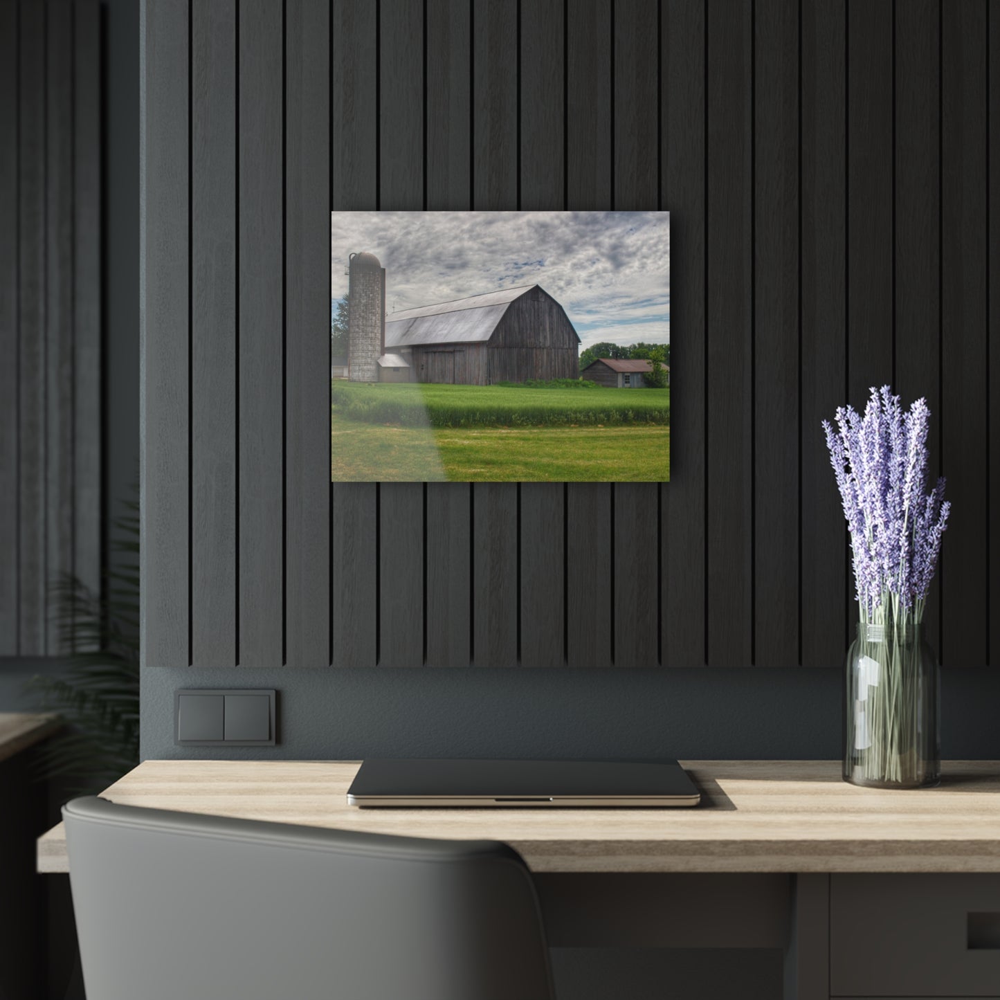 U R There Photography West Tuscola Road Grey Rustic Farmhouse Acrylic Wall Print
