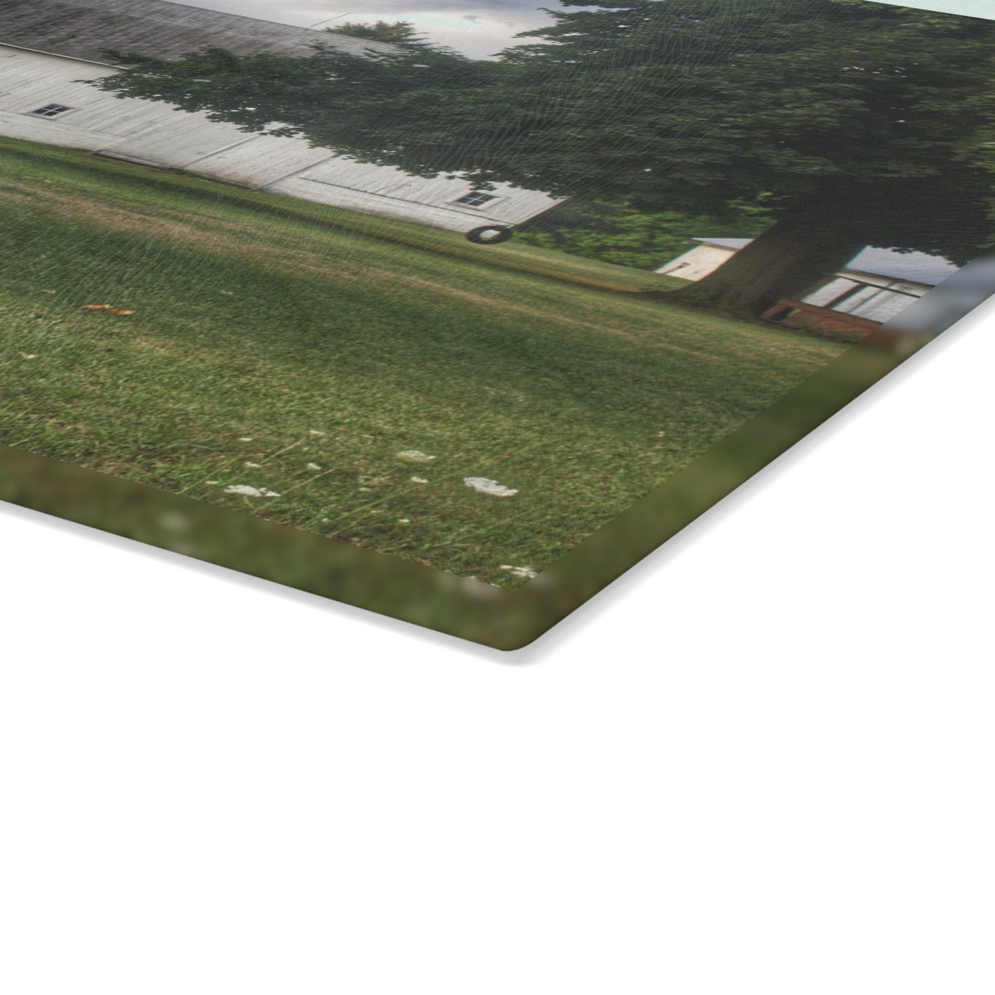 U R There Photography Marathon Road White Rustic Farmhouse Tempered-Glass Cutting Board