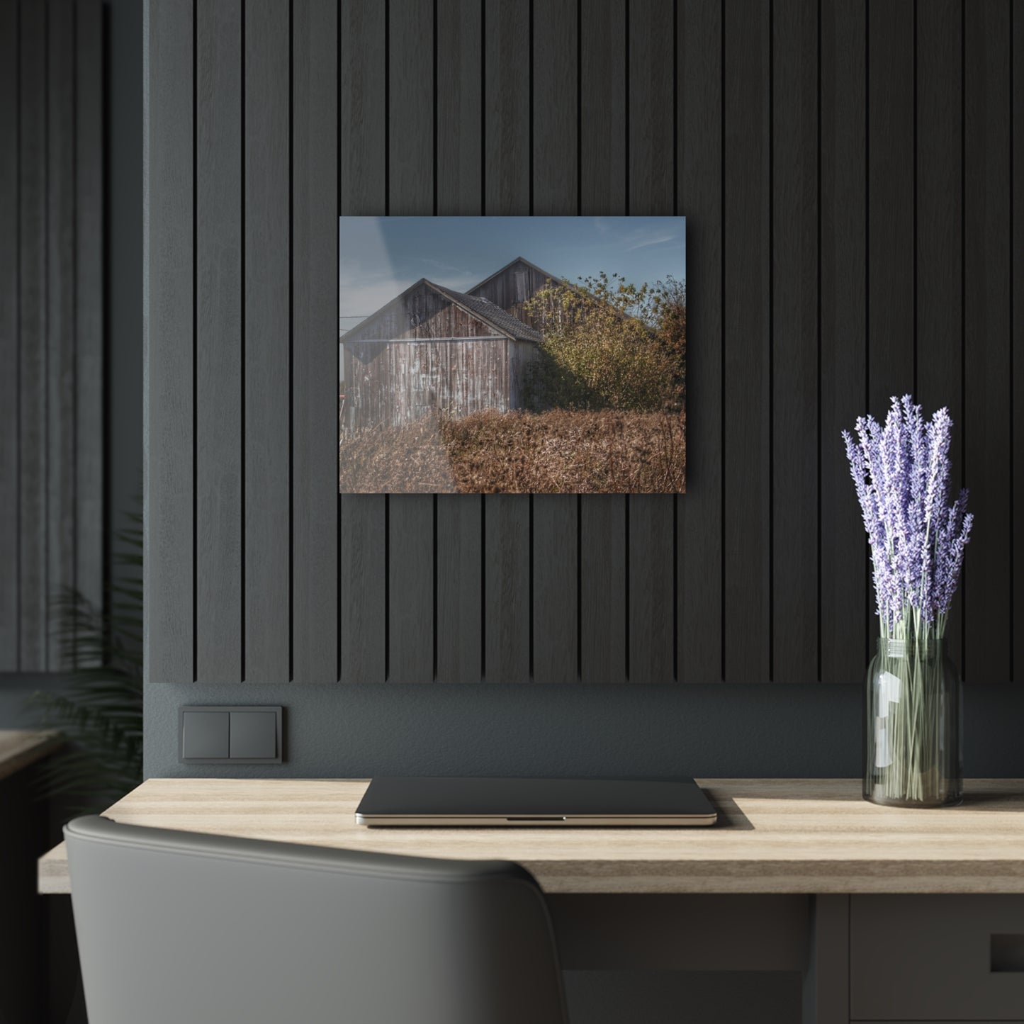 U R There Photography Fulmer Road Greys Rustic Farmhouse Acrylic Wall Print