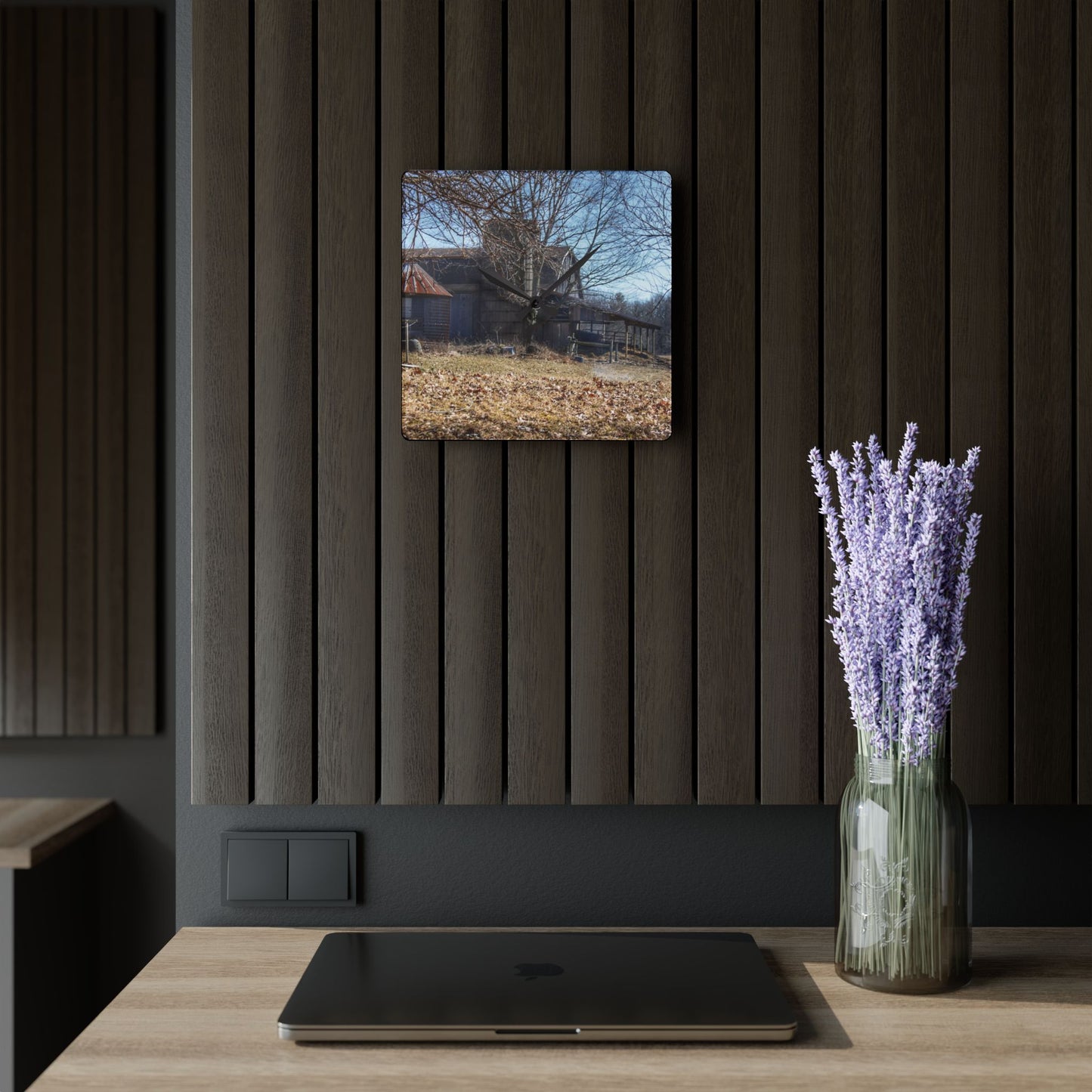 U R There Photography Hagerman Hidden Rustic Farmhouse Acrylic Analog Wall Clock