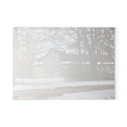 U R There Photography Hunters Creek Meadow Green Rustic Farmhouse Tempered-Glass Cutting Board