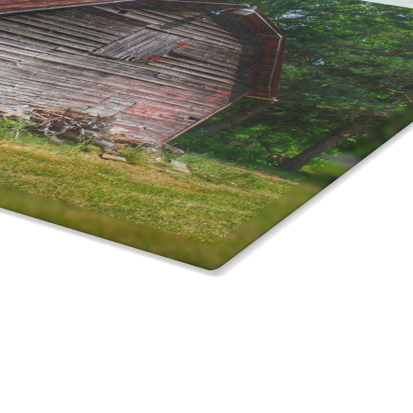 U R There Photography Roadside Grey Rustic Farmhouse Tempered-Glass Cutting Board