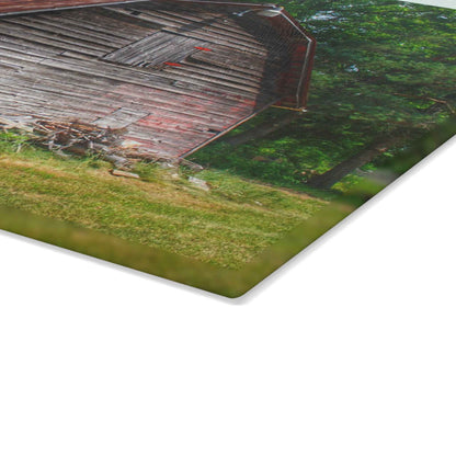 U R There Photography Roadside Grey Rustic Farmhouse Tempered-Glass Cutting Board