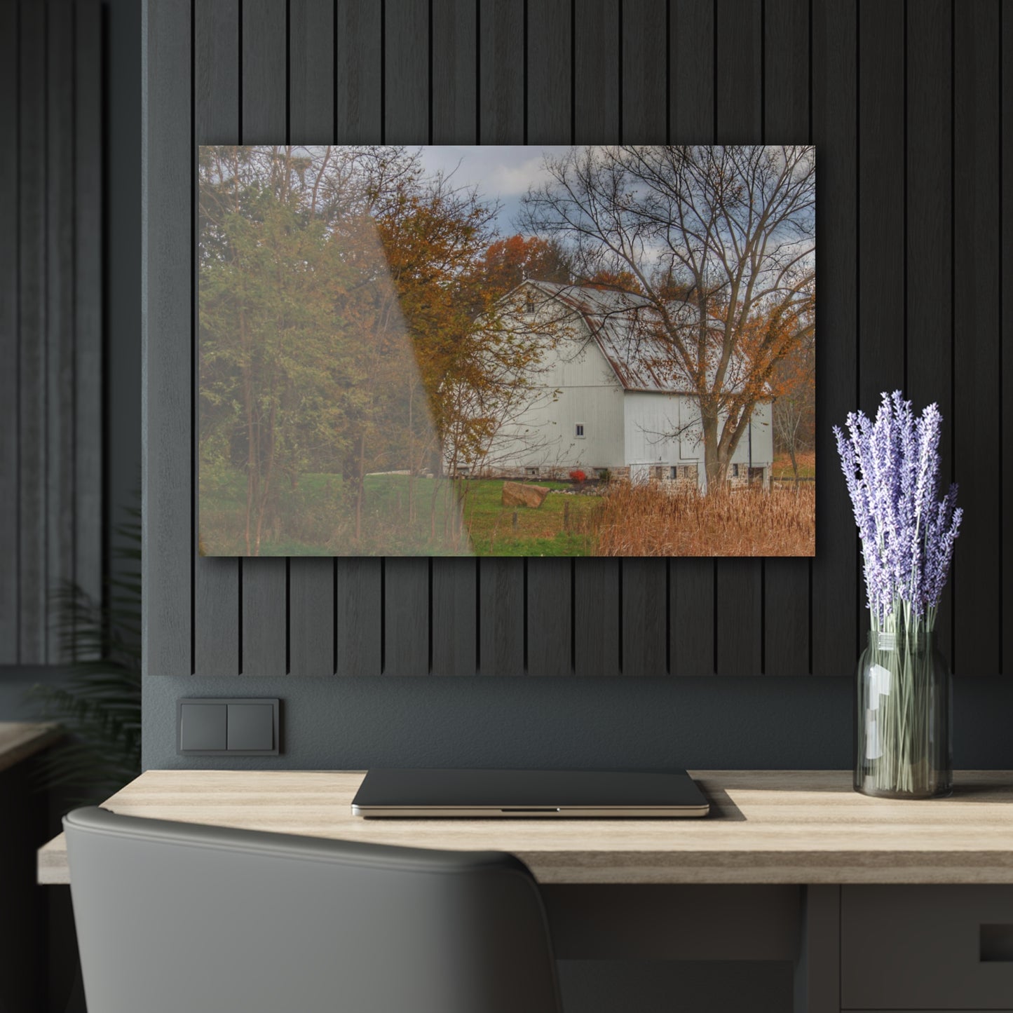 U R There Photography East Oakwood White Rustic Farmhouse Acrylic Wall Print