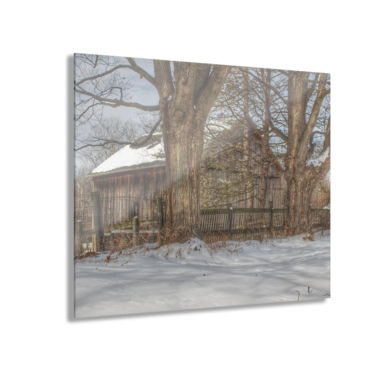 U R There Photography English Road Grey Rustic Farmhouse Acrylic Wall Print