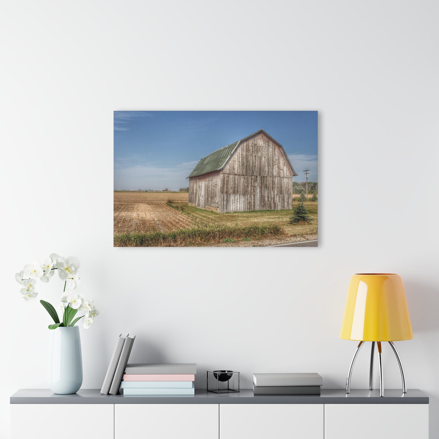 U R There Photography Vassar Road Grey Rustic Farmhouse Acrylic Wall Print