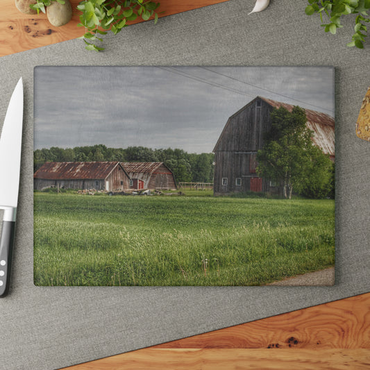 U R There Photography Barkley Road Trio Rustic Farmhouse Tempered-Glass Cutting Board