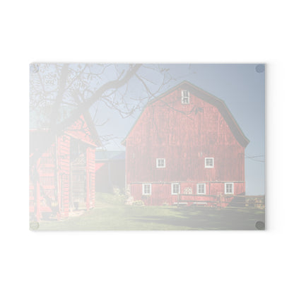 U R There Photography Gardner Road Red II Rustic Farmhouse Tempered-Glass Cutting Board