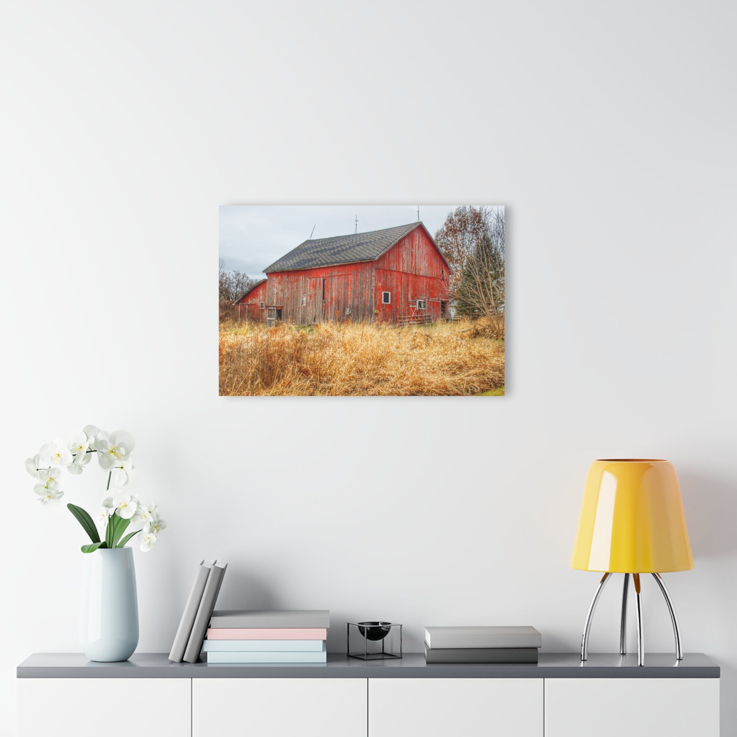 U R There Photography Harrington Road Red Rustic Farmhouse Acrylic Wall Print
