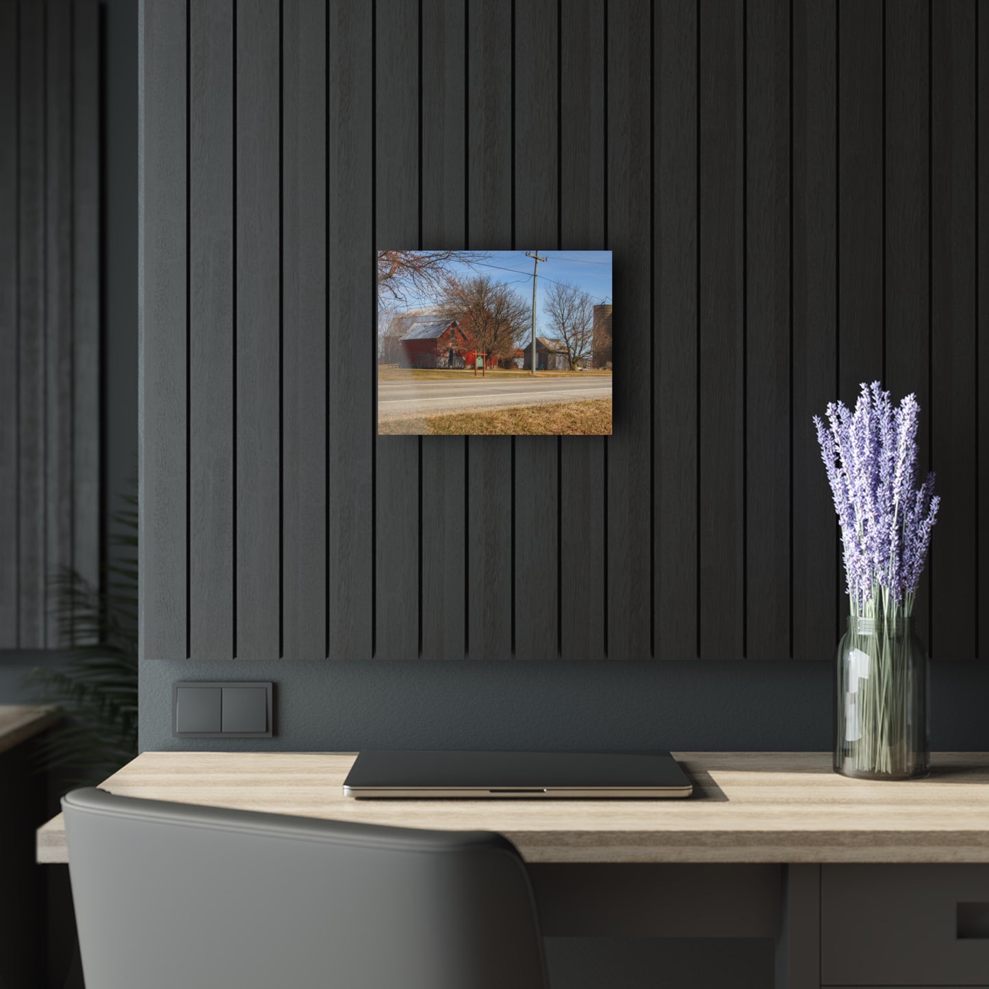 U R There Photography Otter Lake Centennial Reds Rustic Farmhouse Acrylic Wall Print