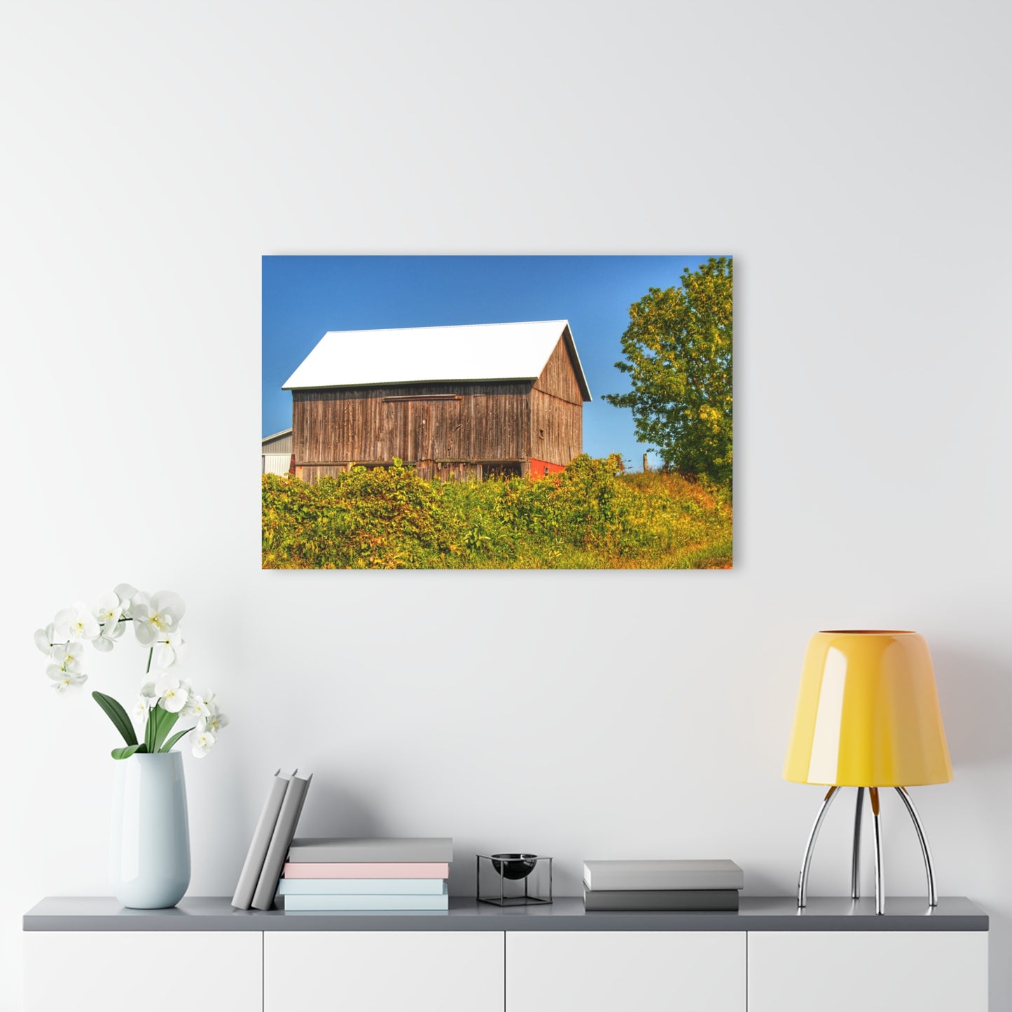 U R There Photography Hilltop High Grey Rustic Farmhouse Acrylic Wall Print