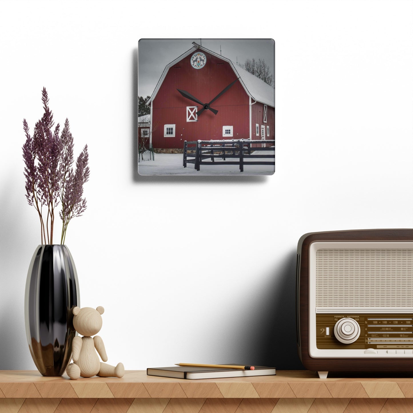 Barn Boutique Rustic Acrylic Analog Wall Clock| Barns of Barber Road III