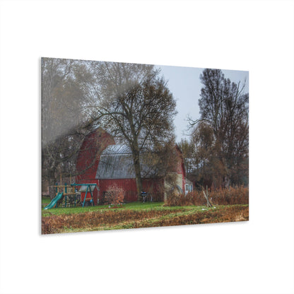 U R There Photography Dryden Road Reds and Playscape Rustic Farmhouse Acrylic Wall Print