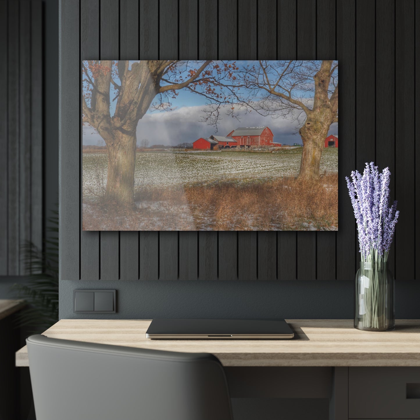 U R There Photography Approaching Storm on Edward Road Rustic Farmhouse Acrylic Wall Print