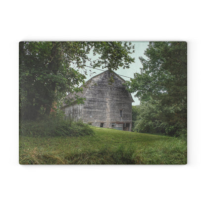U R There Photography Snell Grey Rustic Farmhouse Tempered-Glass Cutting Board