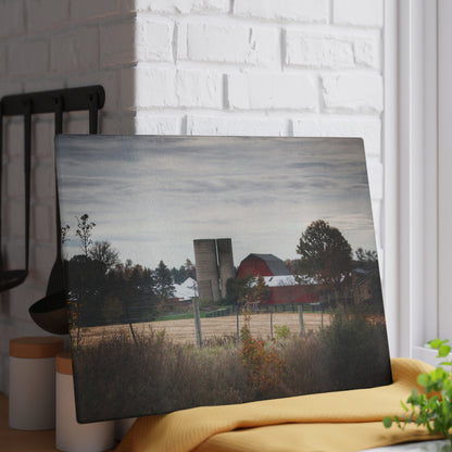 U R There Photography Haines Road Farm Rustic Farmhouse Tempered-Glass Cutting Board