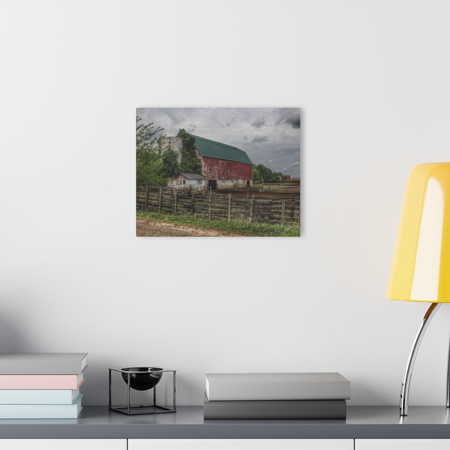 U R There Photography West Hunters Creek Road Red I Rustic Farmhouse Acrylic Wall Print