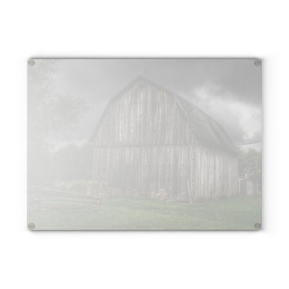 U R There Photography Attica Grey Rustic Farmhouse Tempered-Glass Cutting Board
