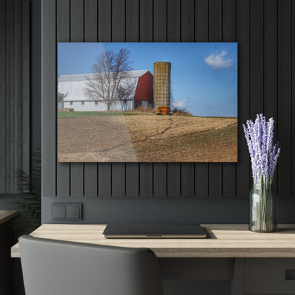 U R There Photography Shay Lake Red Rustic Farmhouse Acrylic Wall Print