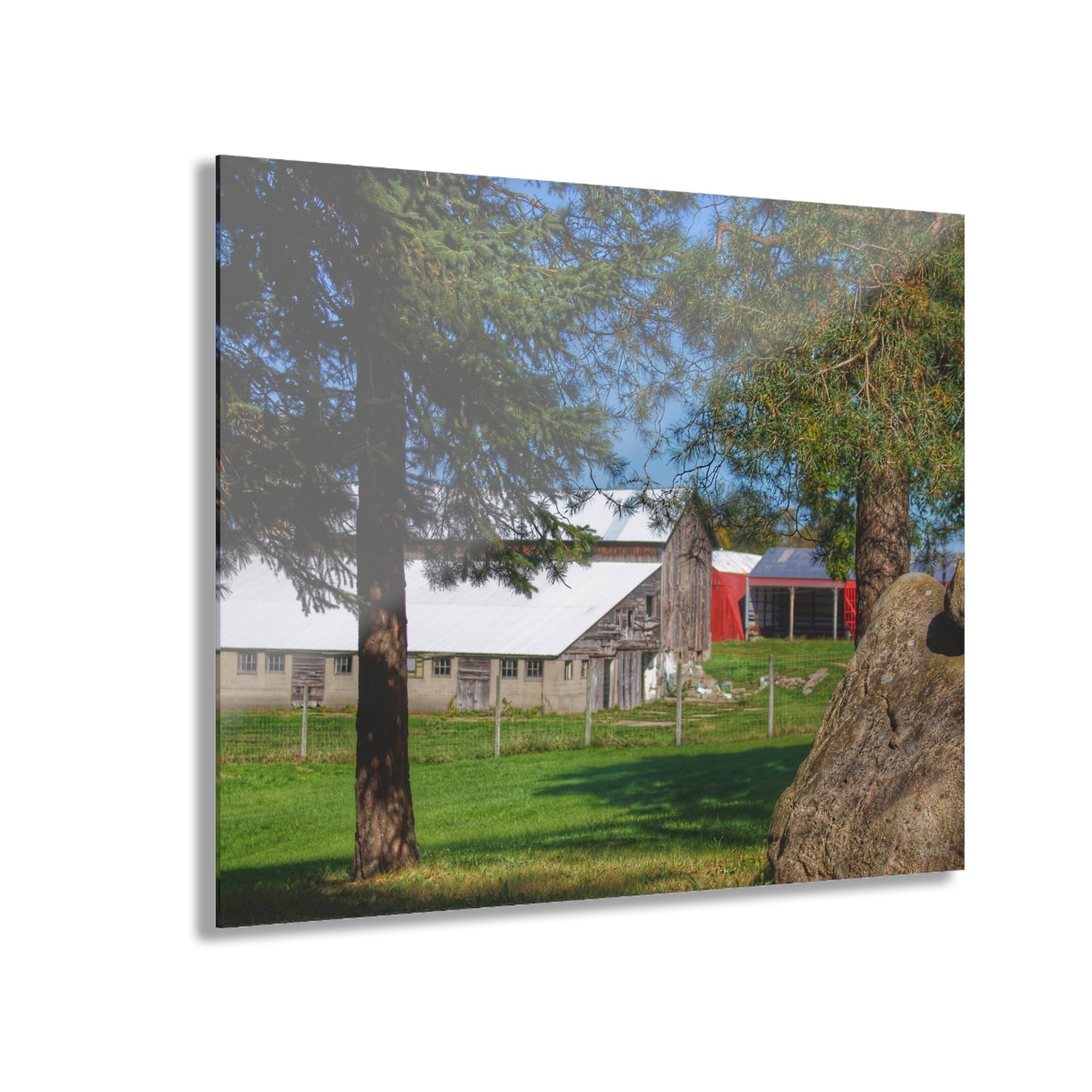 U R There Photography Oakwood Road Old Grey Rustic Farmhouse Acrylic Wall Print