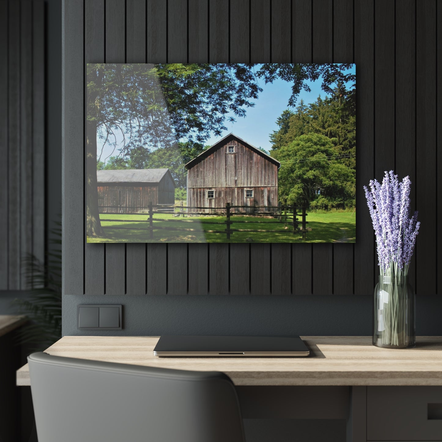U R There Photography Otisville Grey Rustic Farmhouse Acrylic Wall Print