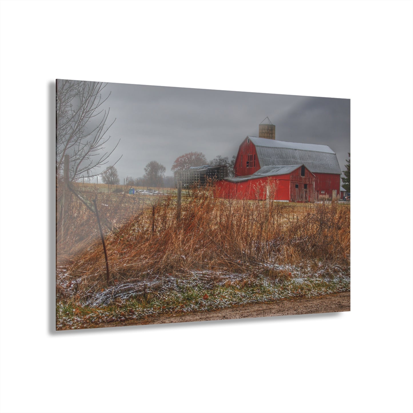 U R There Photography Hough Road Reds Rustic Farmhouse Acrylic Wall Print