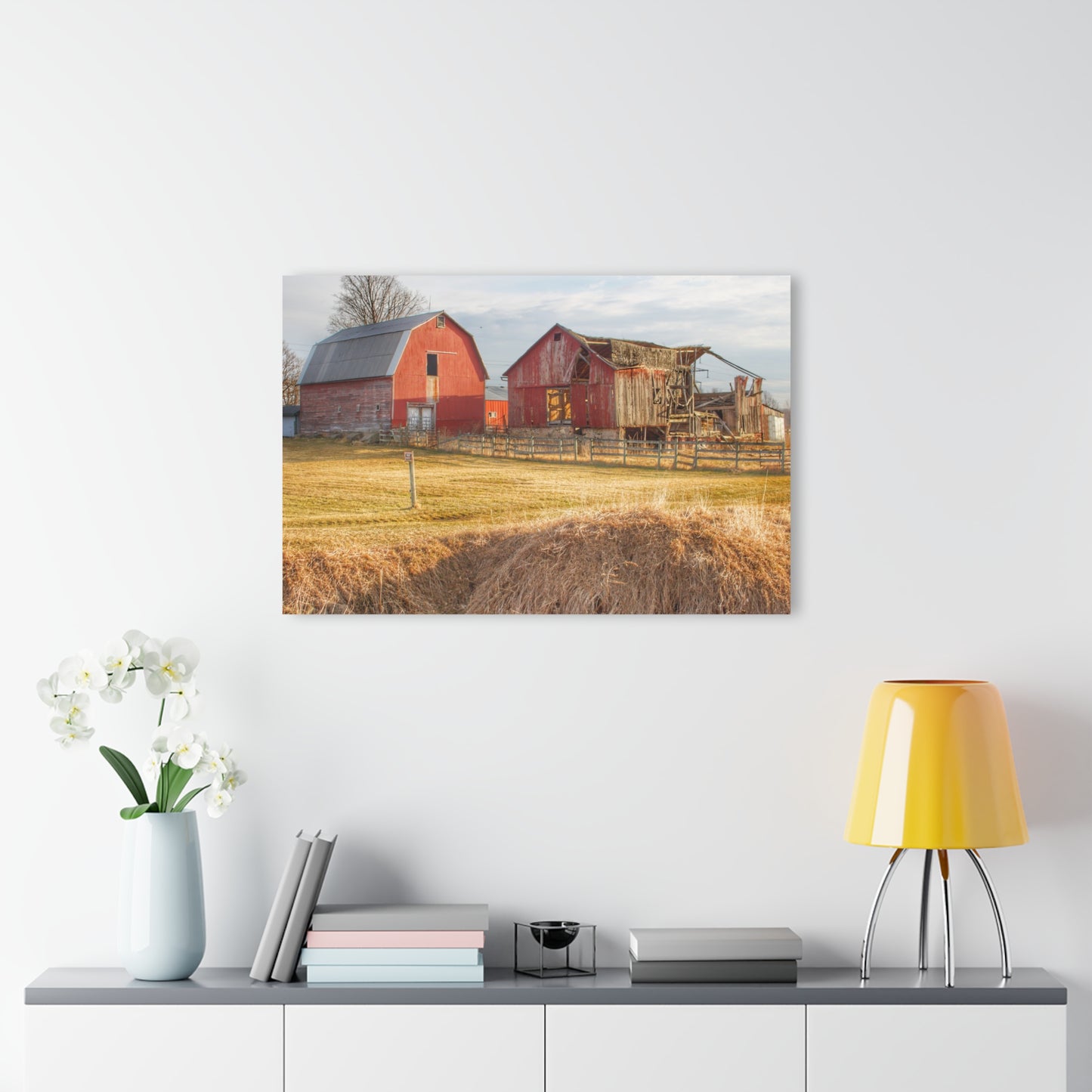 U R There Photography Irish Road Old Reds II Rustic Farmhouse Acrylic Wall Print