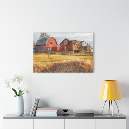 U R There Photography Irish Road Old Reds II Rustic Farmhouse Acrylic Wall Print