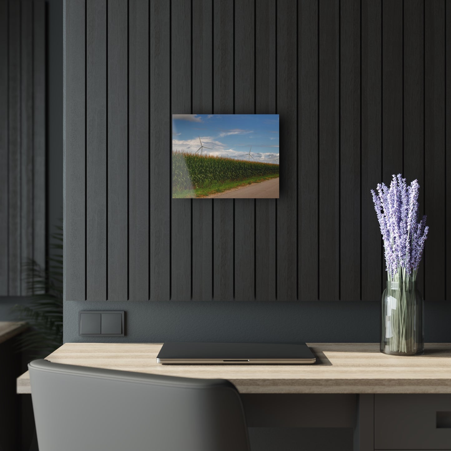 U R There Photography Gilford Road Corn Row Rustic Farmhouse Acrylic Wall Print