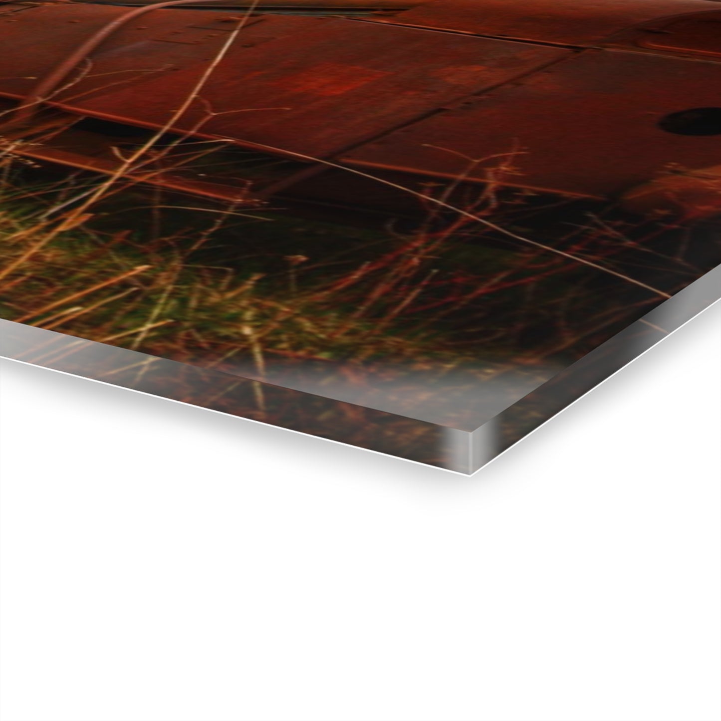 U R There Photography North Gates Road Rusted Red Rustic Farmhouse Acrylic Wall Print