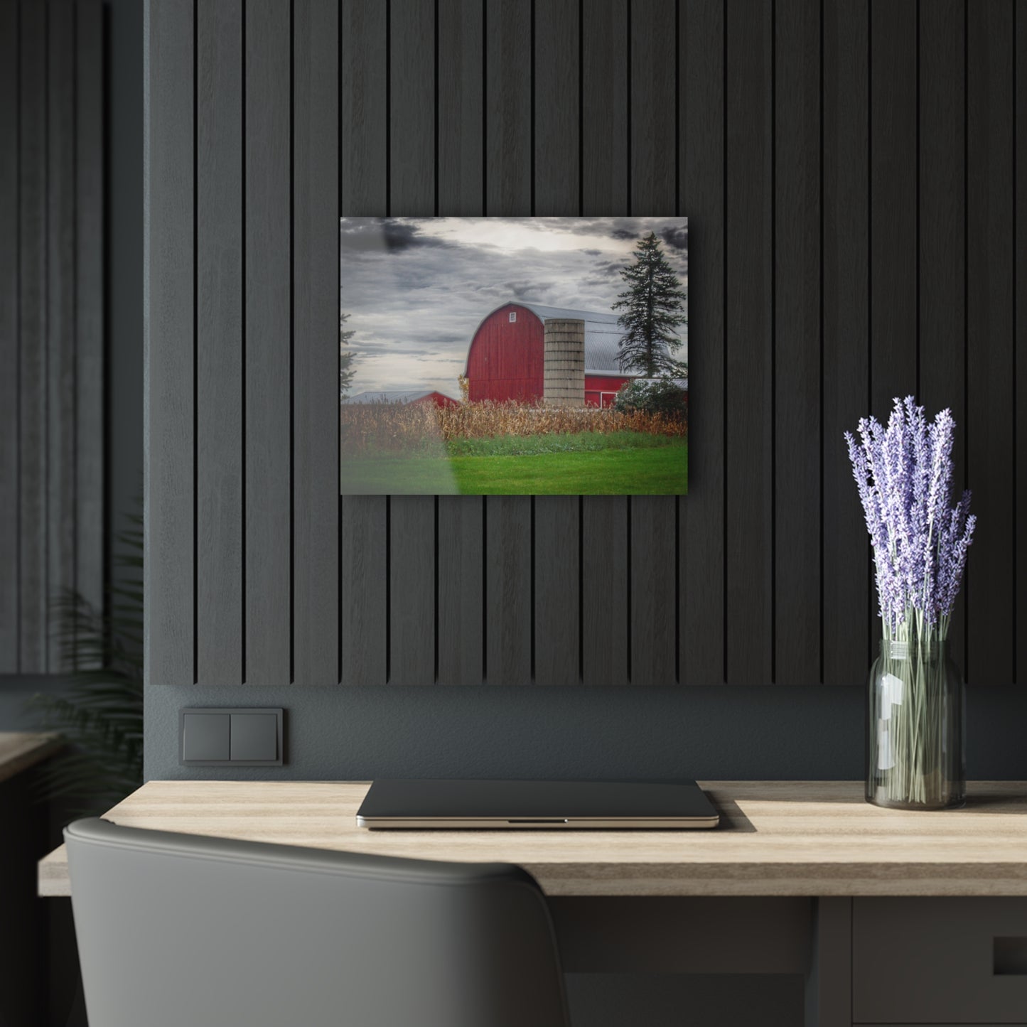 U R There Photography Haines Roadside Red and Silo Rustic Farmhouse Acrylic Wall Print