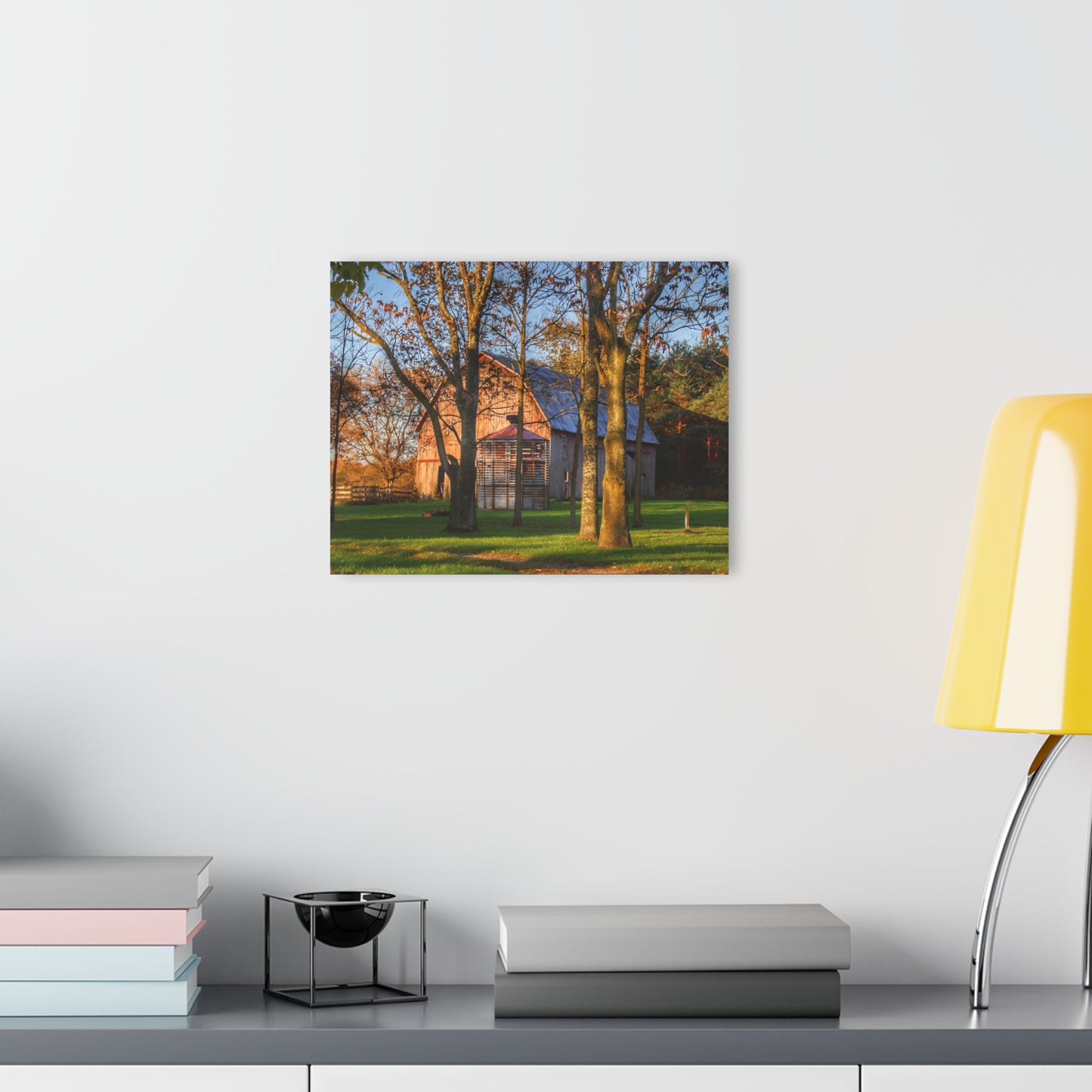 U R There Photography Hunters Creek Hidden Red Rustic Farmhouse Acrylic Wall Print