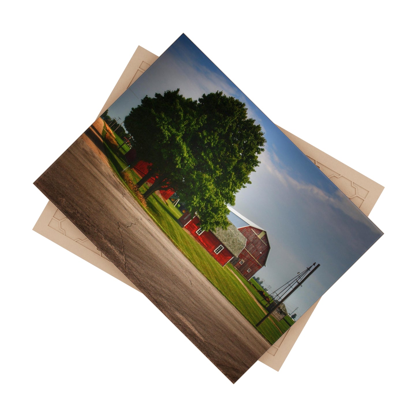 U R There Photography Bradford Road Reds Rustic Farmhouse Decorative Ceramic Tile