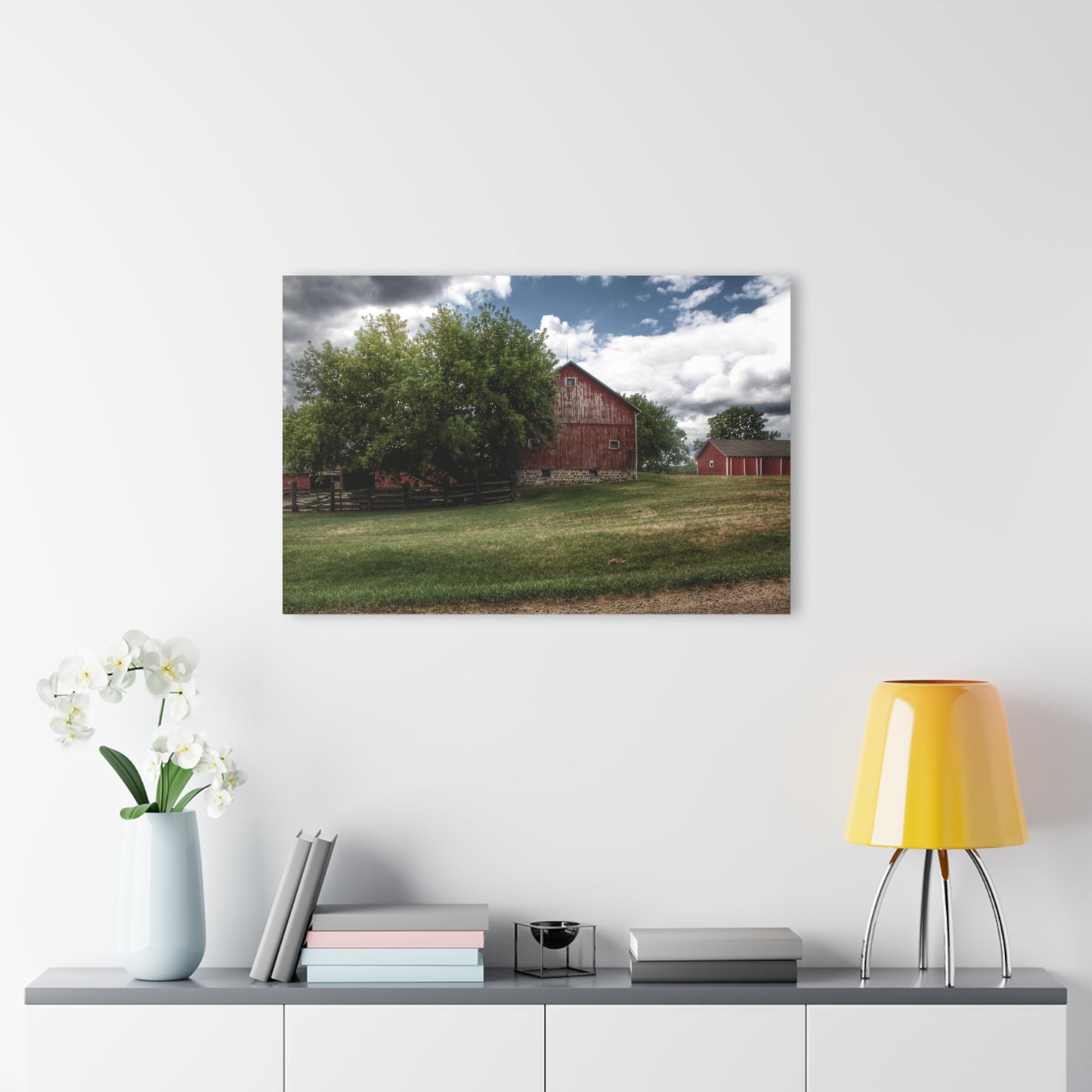 U R There Photography Five Lakes Red I Rustic Farmhouse Acrylic Wall Print