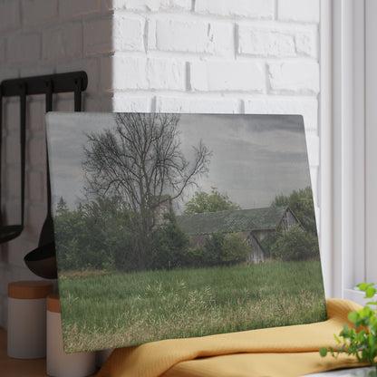 U R There Photography Wilder Road Grey III Rustic Farmhouse Tempered-Glass Cutting Board
