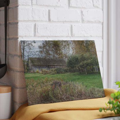 U R There Photography Grey Shack of Elmwood Rustic Farmhouse Tempered-Glass Cutting Board