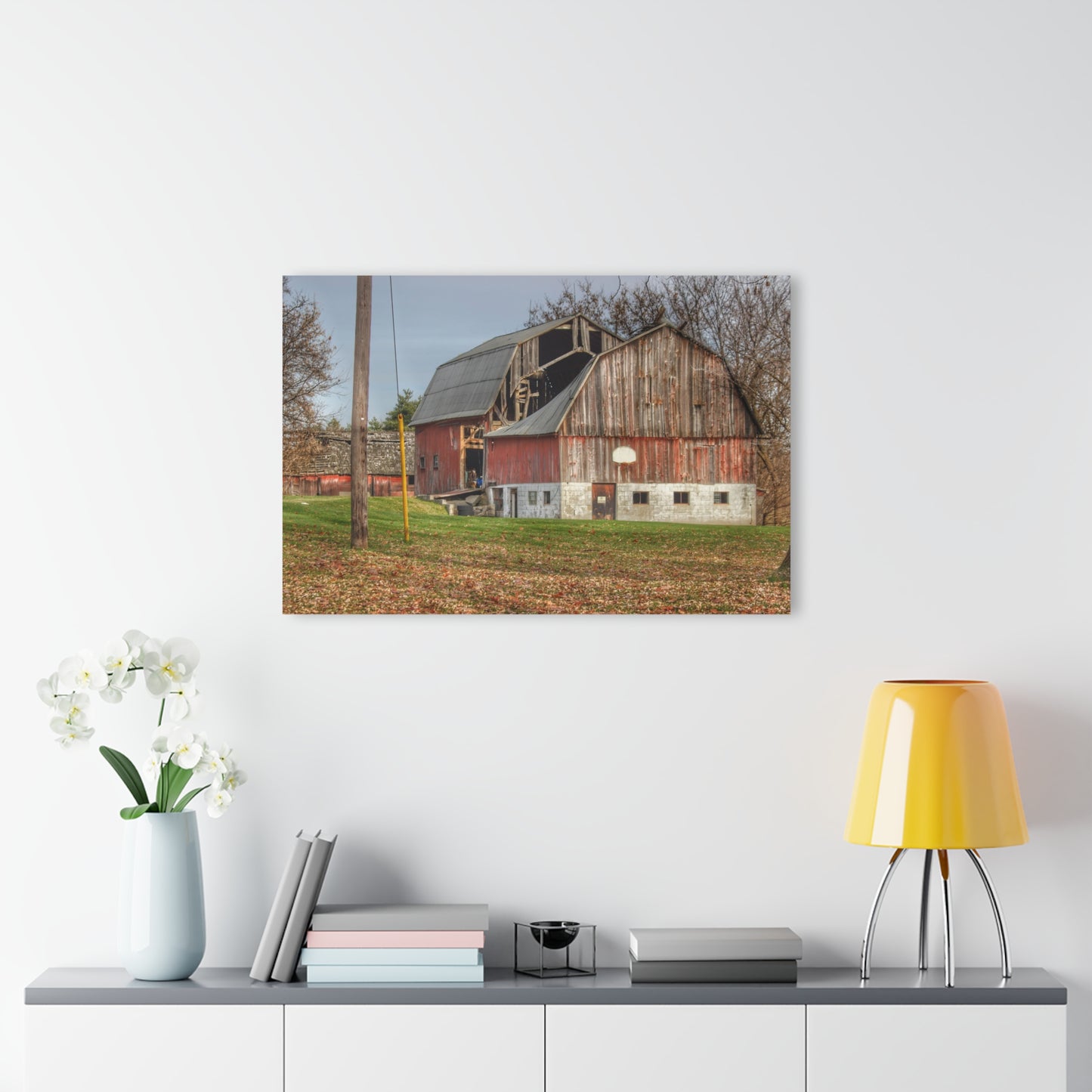U R There Photography Crawford Road Old Red Rustic Farmhouse Acrylic Wall Print