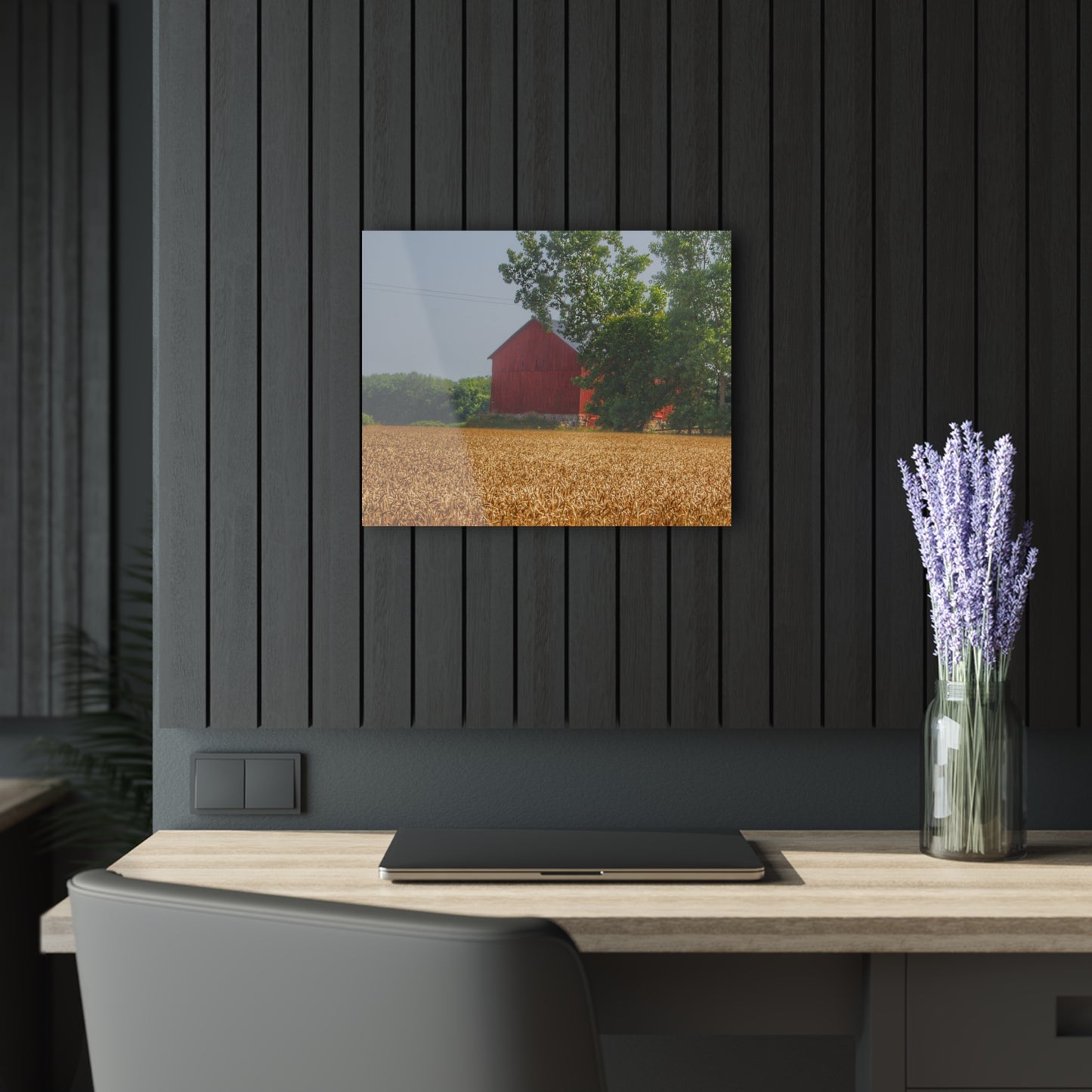 U R There Photography Tubspring Road Hidden Red Rustic Farmhouse Acrylic Wall Print