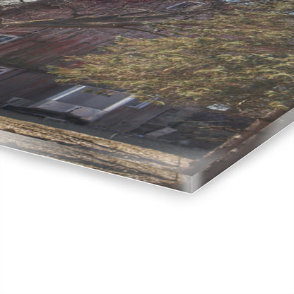 U R There Photography Lakeville Road Hidden Red Rustic Farmhouse Acrylic Wall Print