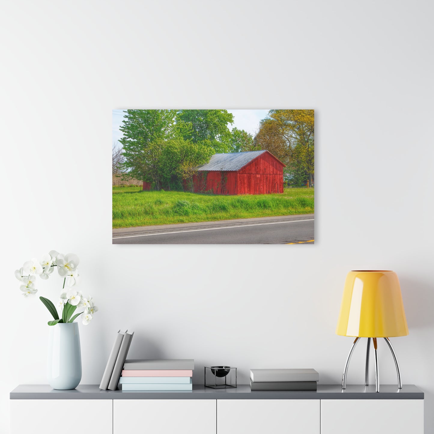U R There Photography M-25 Little Red Rustic Farmhouse Acrylic Wall Print