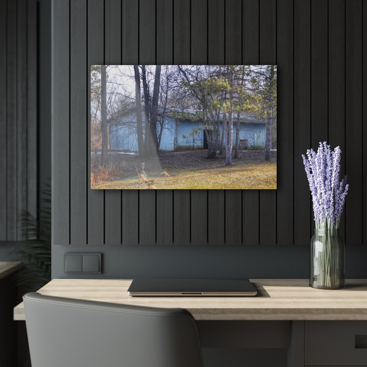 U R There Photography Hickory Lane Grey Rustic Farmhouse Acrylic Wall Print