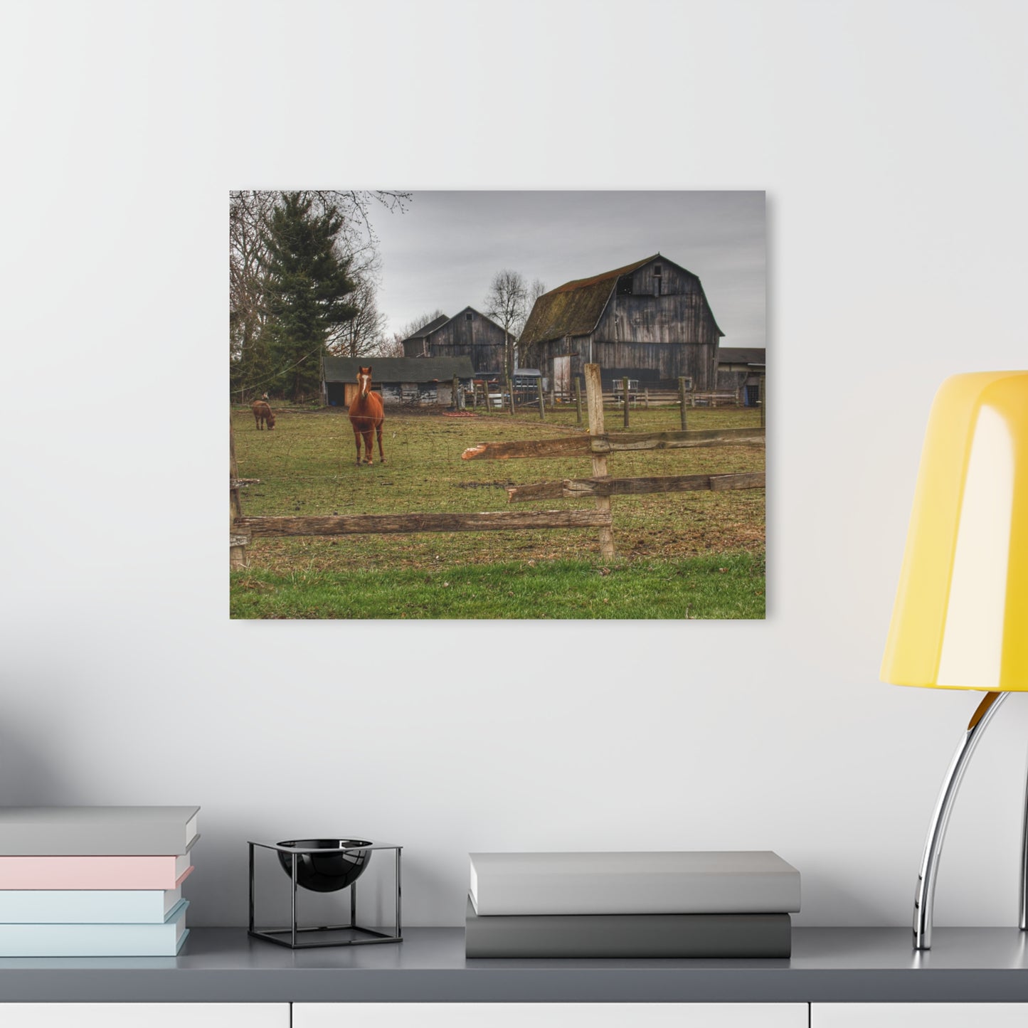 U R There Photography South Summers Road Old Grey and Caramel II Rustic Farmhouse Acrylic Wall Print