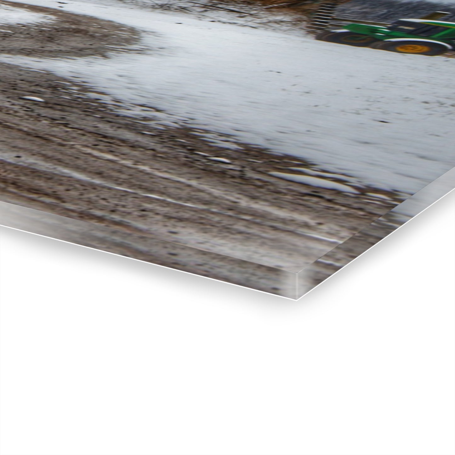 U R There Photography Marathon Road Red in Winter Rustic Farmhouse Acrylic Wall Print