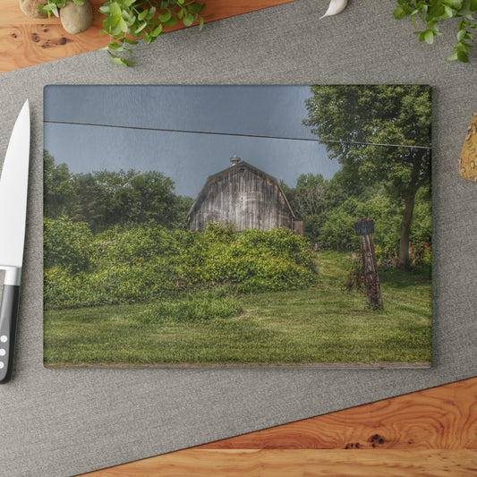 U R There Photography Vassar Road Hidden Grey I Rustic Farmhouse Tempered-Glass Cutting Board