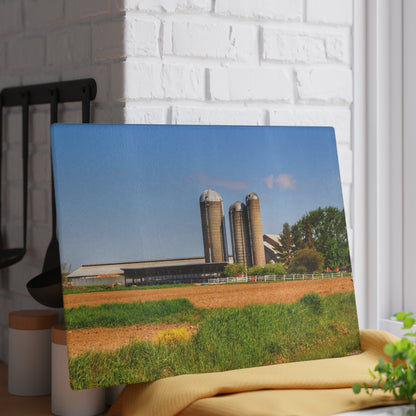 U R There Photography Leslie Road Hidden Rustic Farmhouse Tempered-Glass Cutting Board