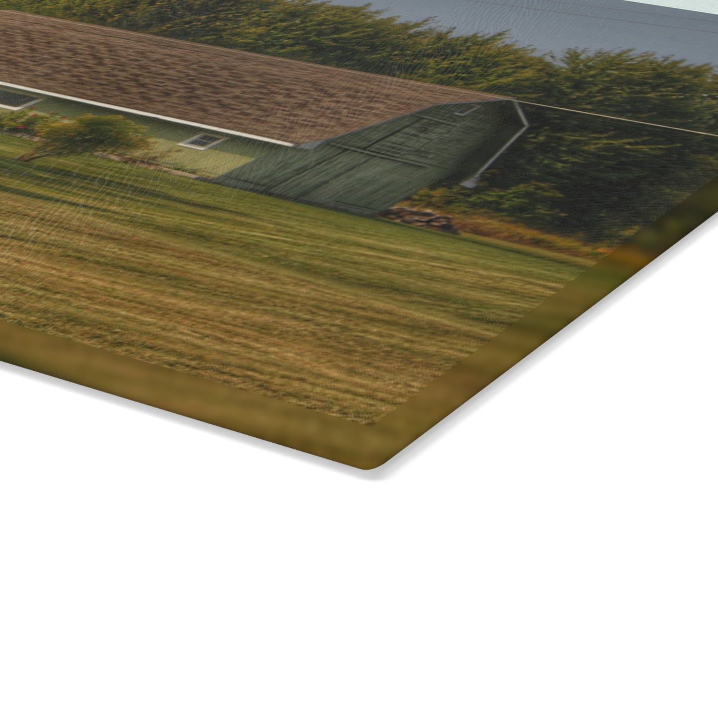 U R There Photography Crawford Road Green Rustic Farmhouse Tempered-Glass Cutting Board