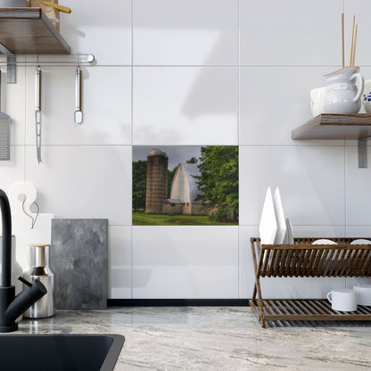 U R There Photography Carpenter Road White I Rustic Farmhouse Decorative Ceramic Tile