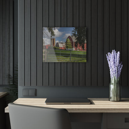 U R There Photography Hough Road Reds and Silo I Rustic Farmhouse Acrylic Wall Print